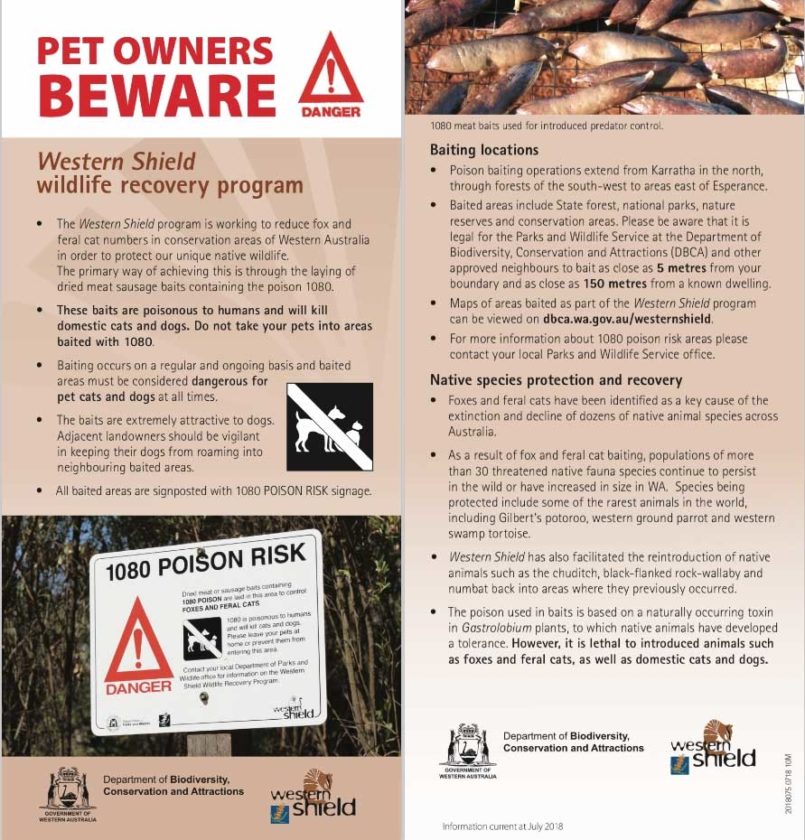 Brochure for Baiting Program from Department of Biodiversity, Conservation and Attractionsrs_Beware